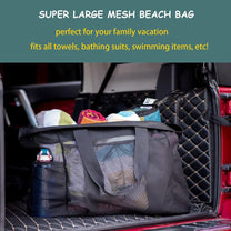 Extra-Large Mesh Beach Bag With Zipper Closure - Buy 1 Get 1 Free