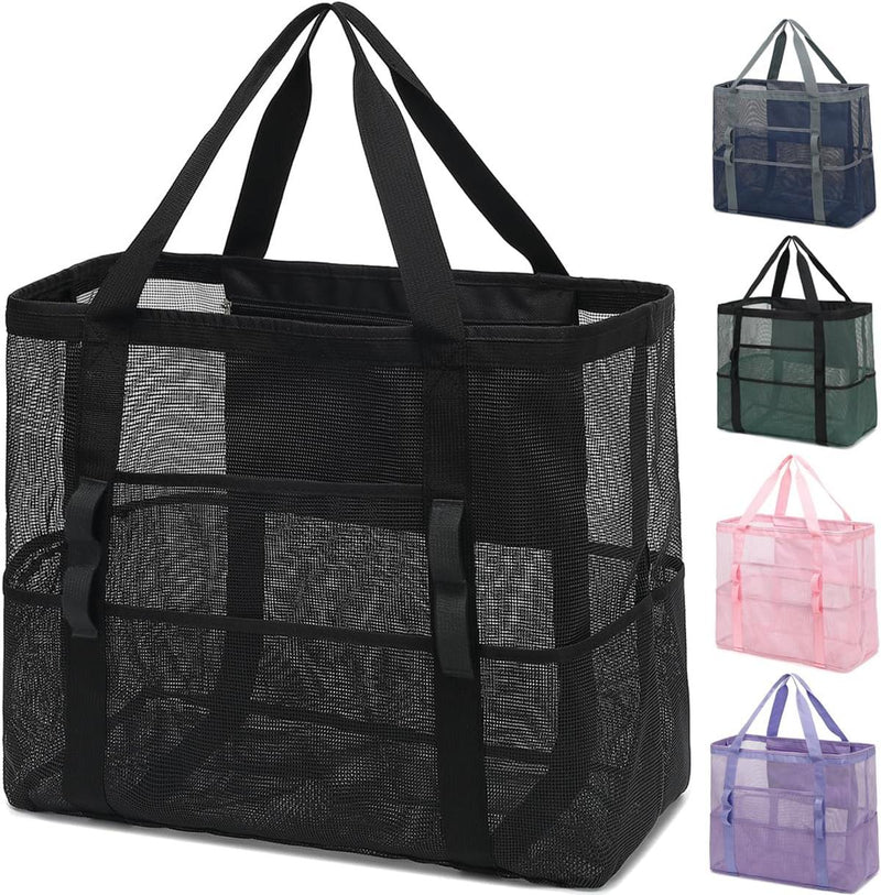 Extra Large Transparent Mesh Beach Bag With 8 Pockets - Buy 1 Get 1 Free