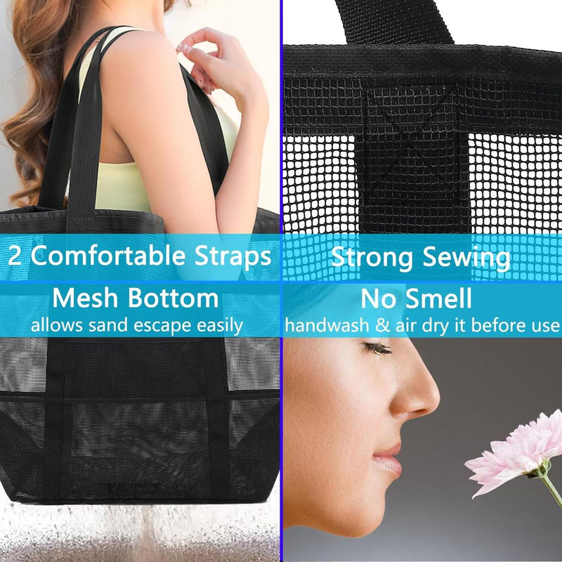 Extra Large Transparent Mesh Beach Bag With 8 Pockets - Buy 1 Get 1 Free