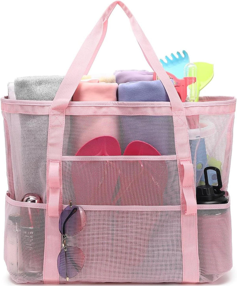Extra Large Transparent Mesh Beach Bag With 8 Pockets - Buy 1 Get 1 Free