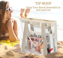 Extra Large Transparent Mesh Beach Bag With 8 Pockets - Buy 1 Get 1 Free