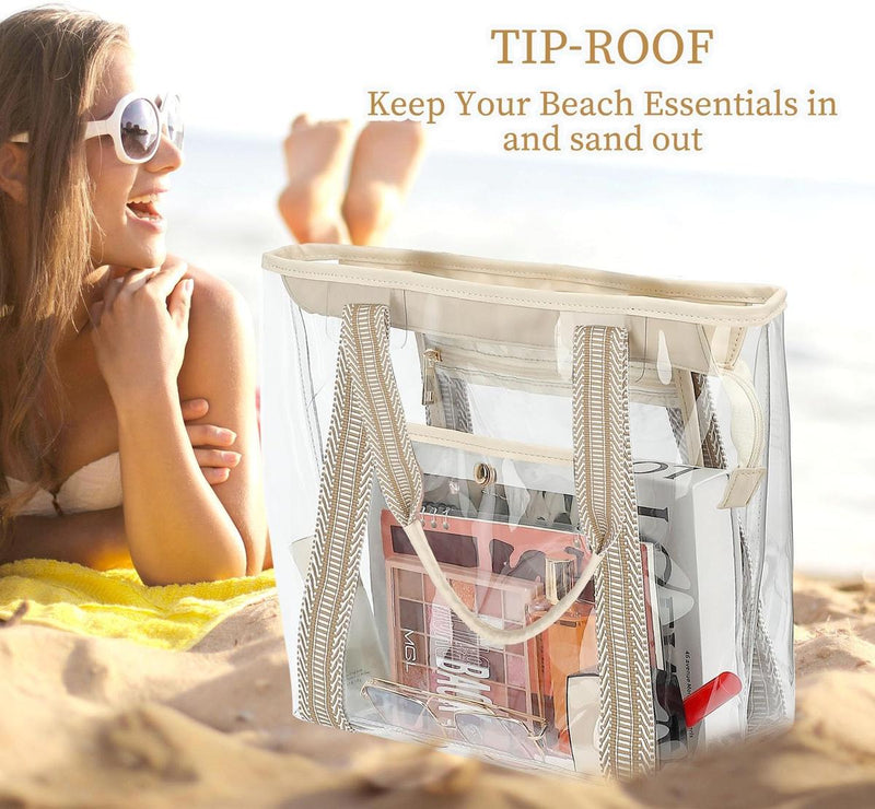 Extra Large Transparent Mesh Beach Bag With 8 Pockets - Buy 1 Get 1 Free