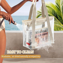 Extra Large Transparent Mesh Beach Bag With 8 Pockets - Buy 1 Get 1 Free