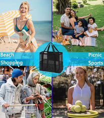 Extra Large Transparent Mesh Beach Bag With 8 Pockets - Buy 1 Get 1 Free