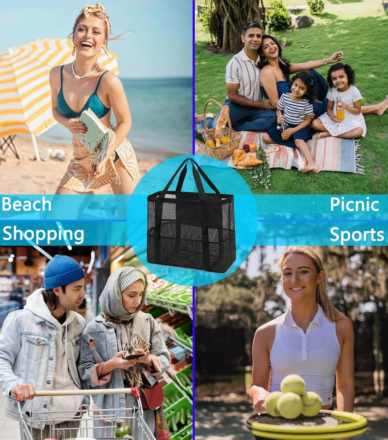 Extra Large Transparent Mesh Beach Bag With 8 Pockets - Buy 1 Get 1 Free