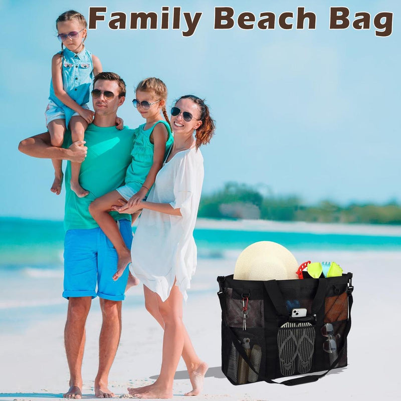 Extra Large Transparent Mesh Beach Bag With 8 Pockets - Buy 1 Get 1 Free