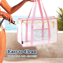 Extra Large Transparent Mesh Beach Bag With 8 Pockets - Buy 1 Get 1 Free
