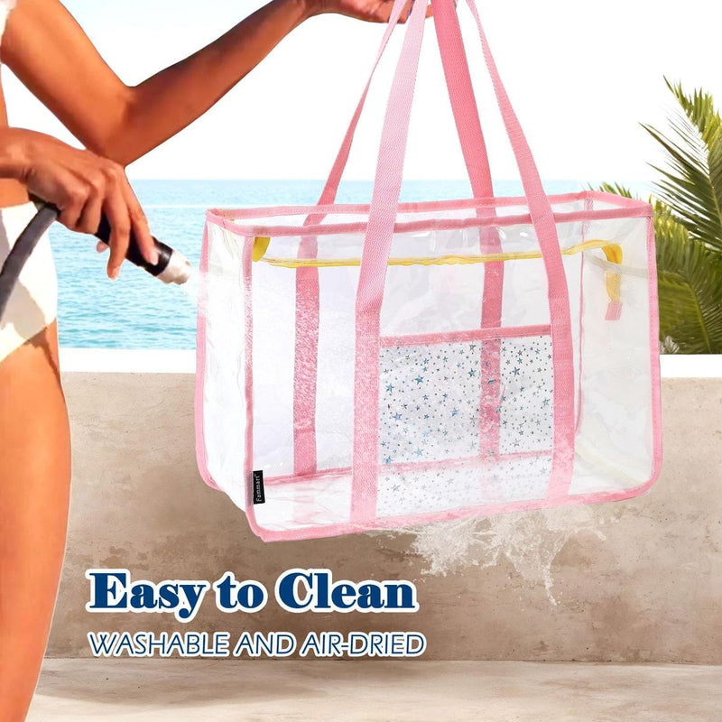 Extra Large Transparent Mesh Beach Bag With 8 Pockets - Buy 1 Get 1 Free