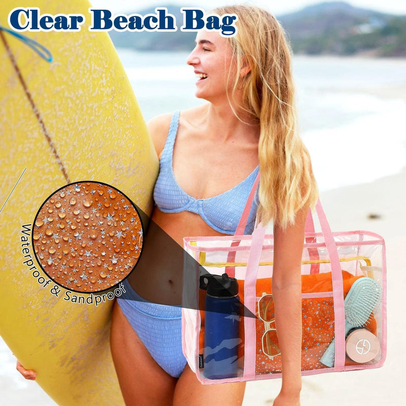 Extra Large Transparent Mesh Beach Bag With 8 Pockets - Buy 1 Get 1 Free