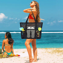 Extra Large Transparent Mesh Beach Bag With 8 Pockets - Buy 1 Get 1 Free