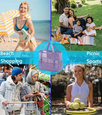 Extra Large Transparent Mesh Beach Bag With 8 Pockets - Buy 1 Get 1 Free