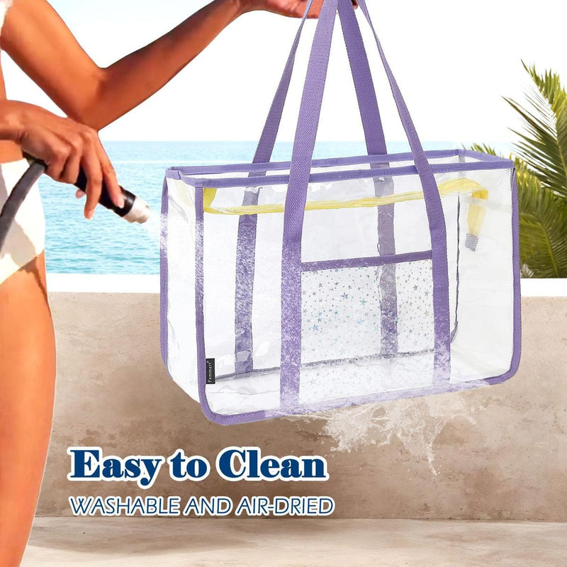 Extra Large Transparent Mesh Beach Bag With 8 Pockets - Buy 1 Get 1 Free