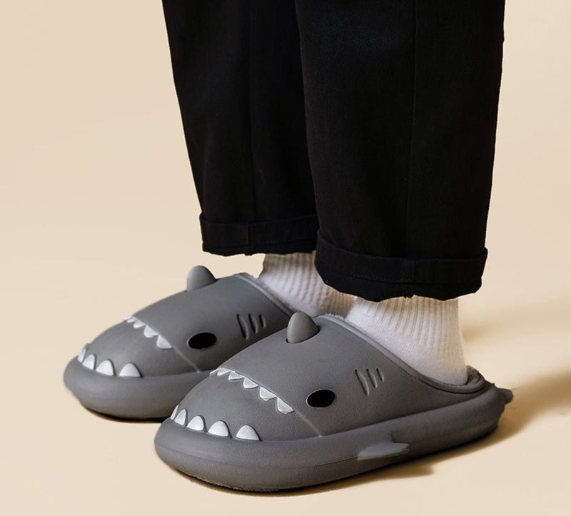 Shark Design Slippers With Non-Slip Sole