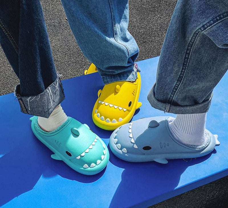 Shark Design Slippers With Non-Slip Sole