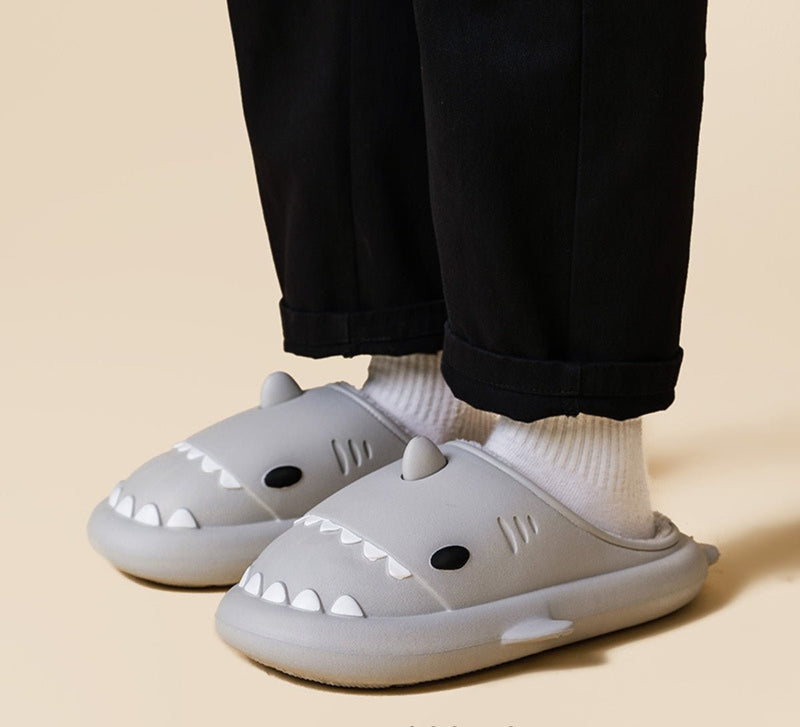 Shark Design Slippers With Non-Slip Sole