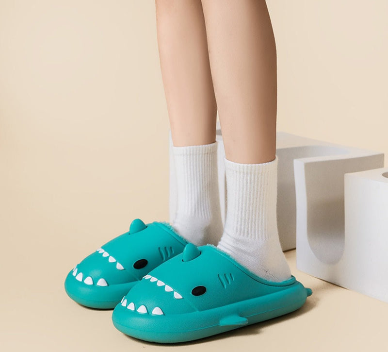 Shark Design Slippers With Non-Slip Sole
