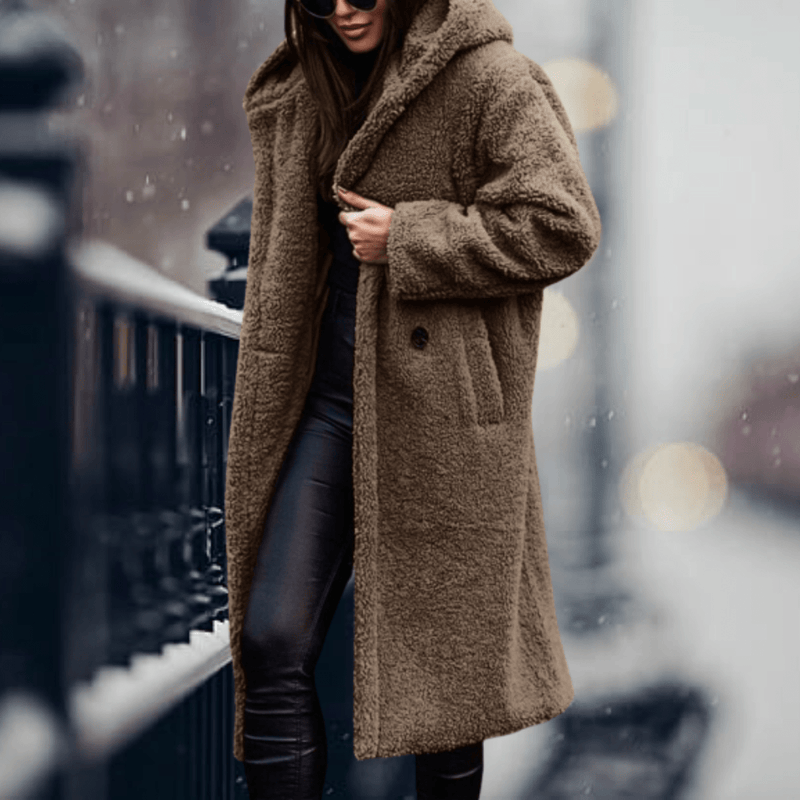 Faux Fur Hooded Jacket For Women