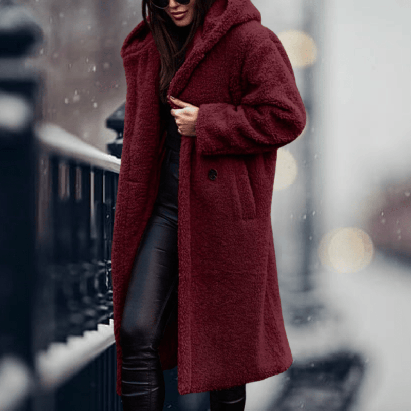 Faux Fur Hooded Jacket For Women