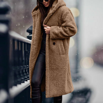 Faux Fur Hooded Jacket For Women