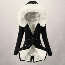 Faux Fur Hooded Mid-Length Parka Jacket