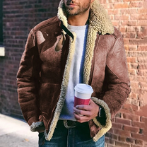 Faux Leather Jacket With Fur Lining