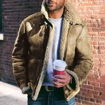 Faux Leather Jacket With Fur Lining