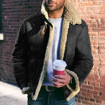 Faux Leather Jacket With Fur Lining