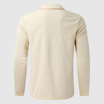 Fitted Waffle Knit Zip-Up Sweater for Men