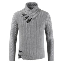 Fitted Wool Blend Pullover Sweater With Asymmetric Neckline