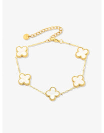 Five Leaf Clover Stainless Steel Bracelet