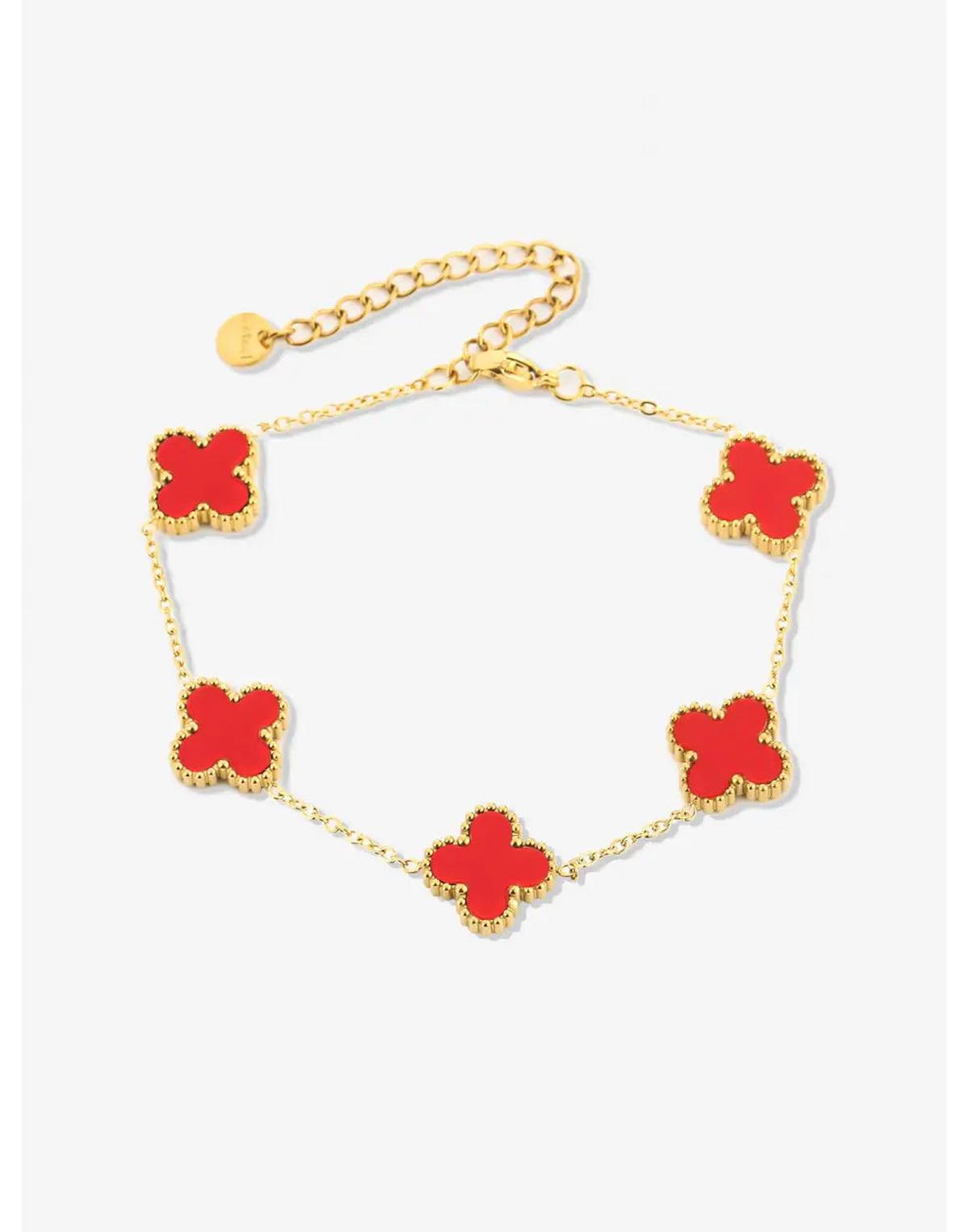 Five Leaf Clover Stainless Steel Bracelet