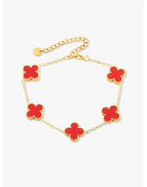 Five Leaf Clover Stainless Steel Bracelet
