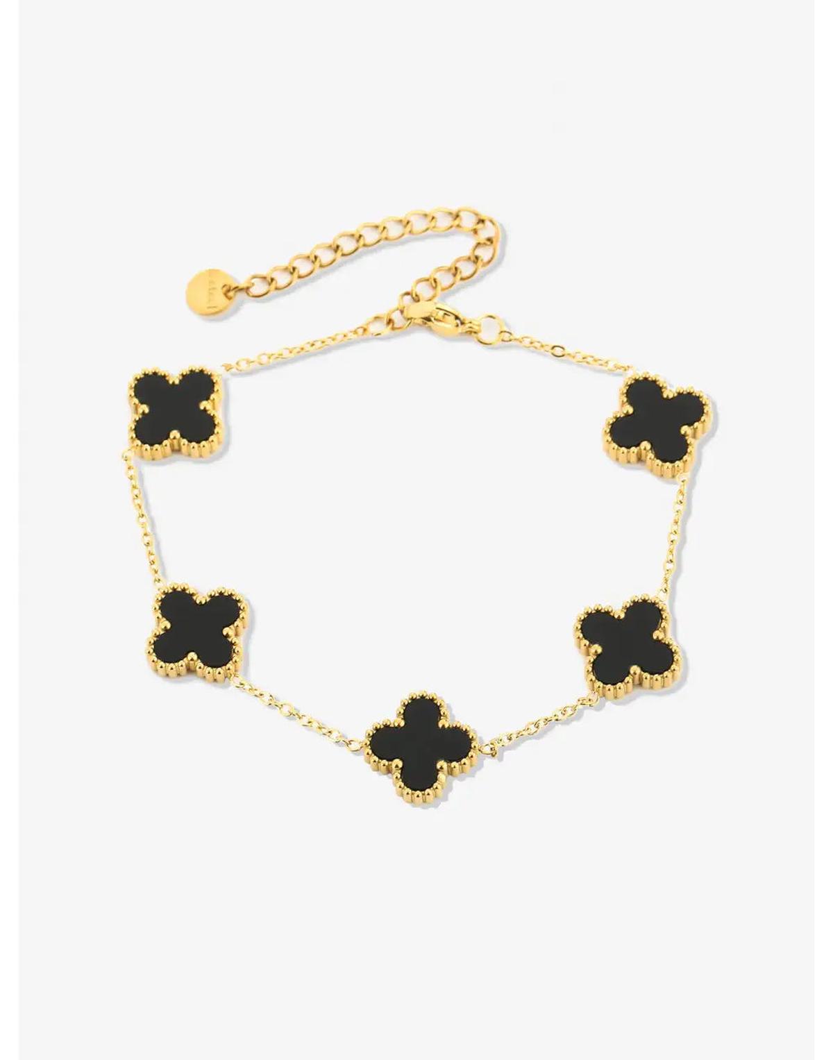 Five Leaf Clover Stainless Steel Bracelet