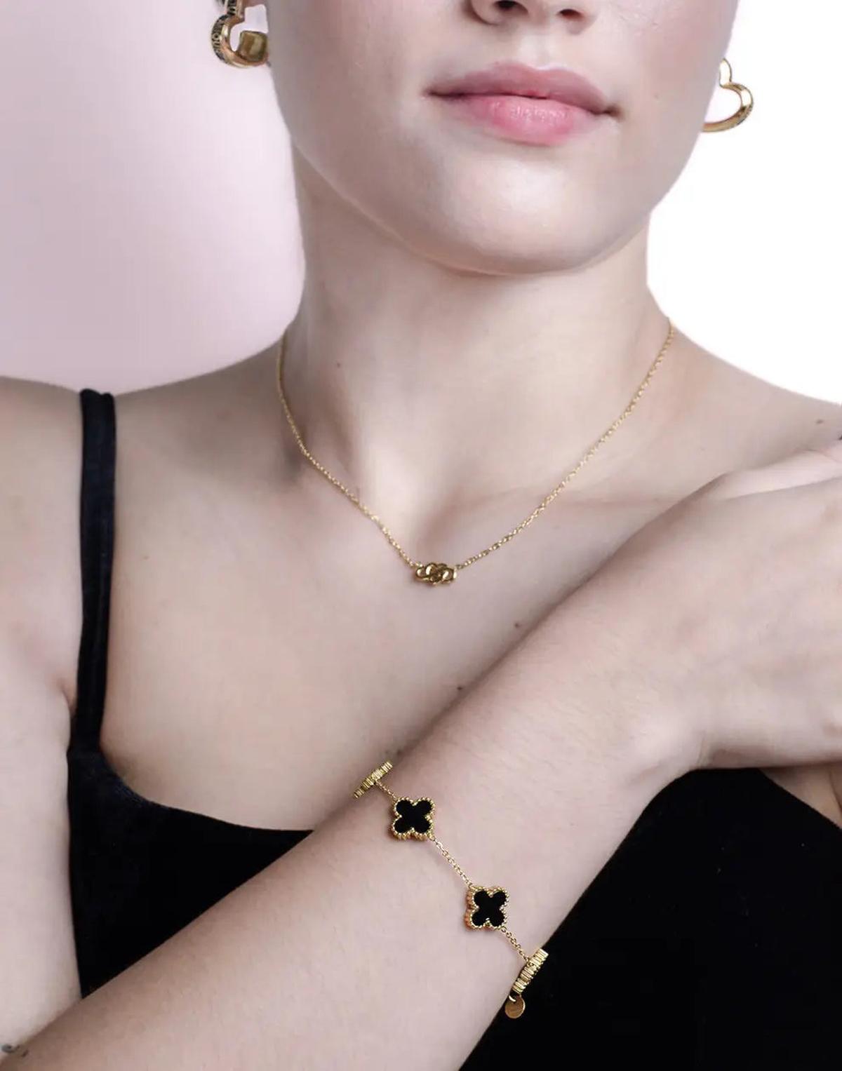 Five Leaf Clover Stainless Steel Bracelet