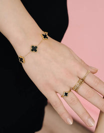 Five Leaf Clover Stainless Steel Bracelet