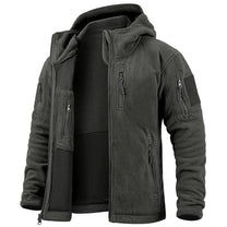 Fleece Hooded Tactical Jacket With Multiple Pockets