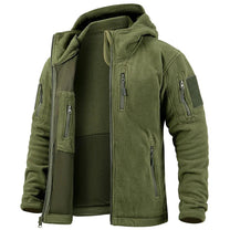 Fleece Hooded Tactical Jacket With Multiple Pockets