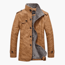 Fleece-Lined Double-Breasted Jacket For Men
