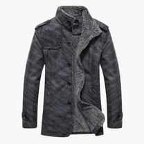 Fleece-Lined Double-Breasted Jacket For Men