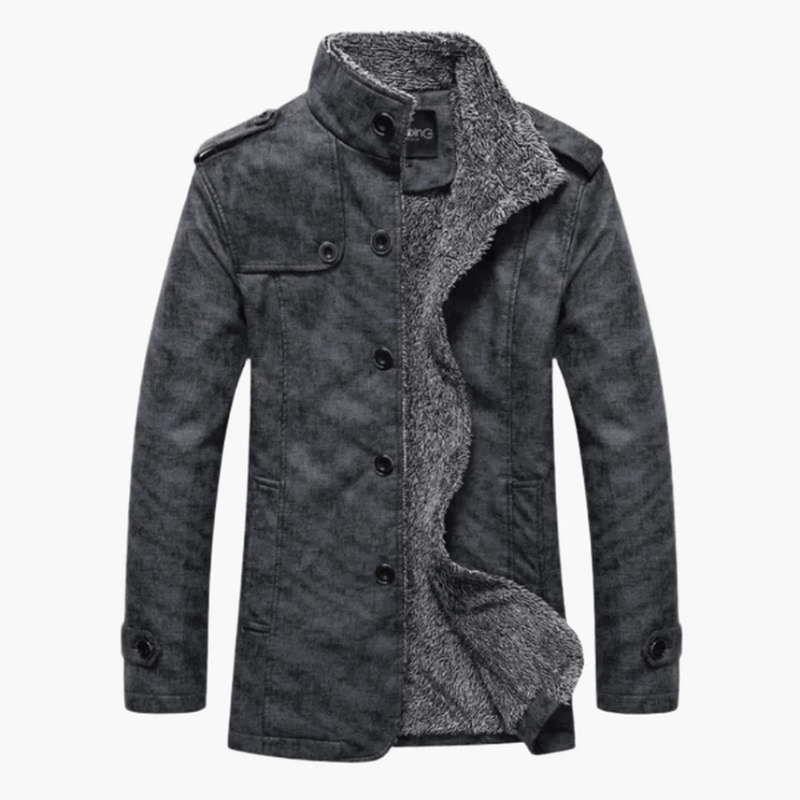 Fleece-Lined Double-Breasted Jacket For Men