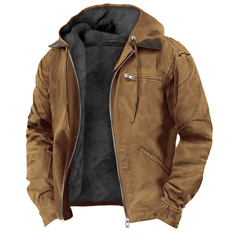 Fleece-Lined Hooded Jacket For Men
