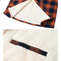 Fleece-Lined Men&#39;s Check Jacket for Chilly Days