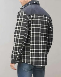 Fleece-Lined Men&#39;s Flannel Jacket With High Collar