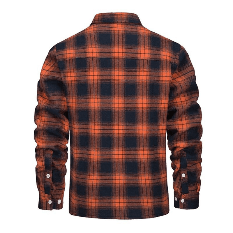 Fleece-Lined Plaid Jacket With Buttoned Chest Pocket