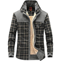 Fleece-Lined Plaid Jacket With Relaxed Fit