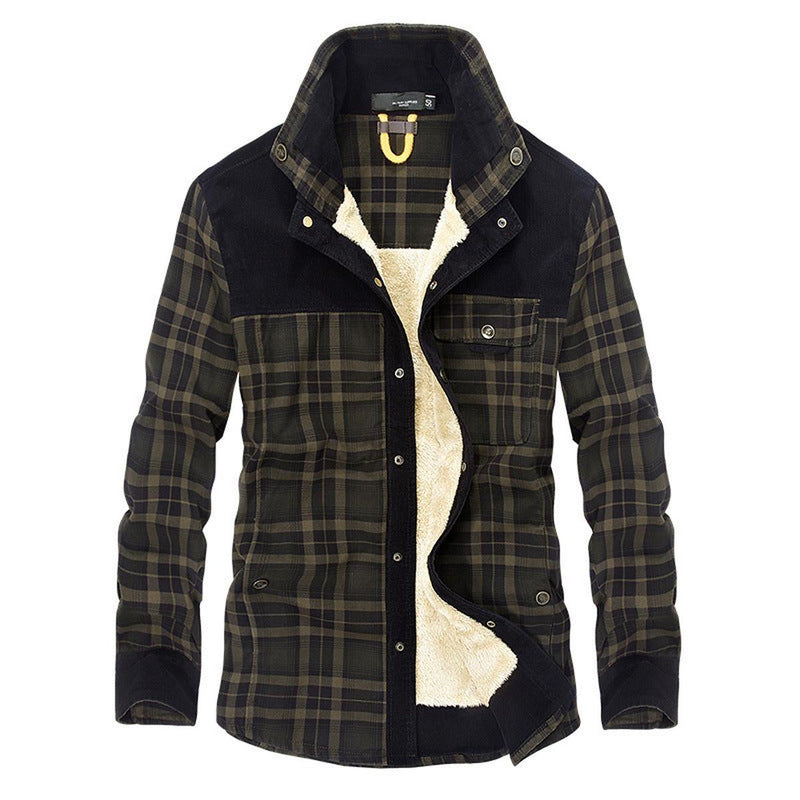 Fleece-Lined Plaid Jacket With Relaxed Fit