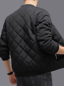 Fleece Lined Quilted Jacket For Men