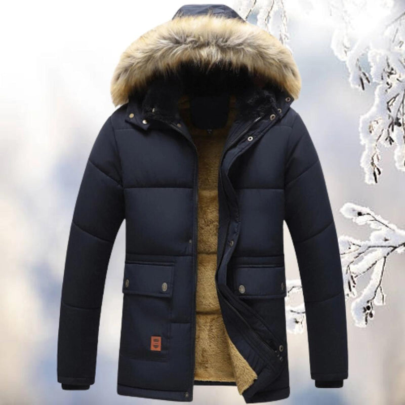 Fleece Lined Quilted Winter Parka Coat