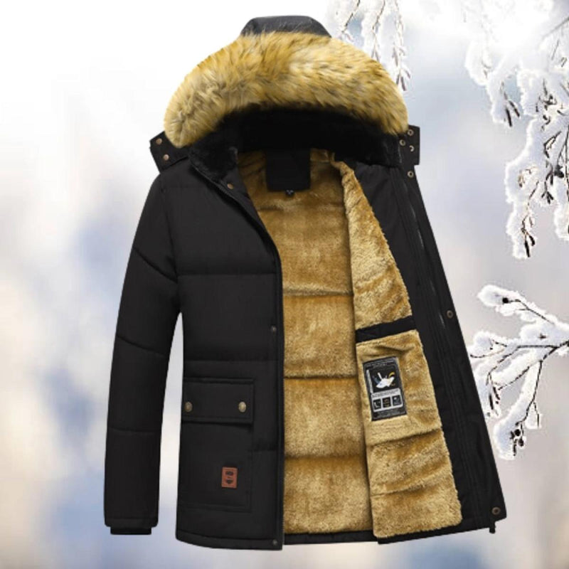 Fleece Lined Quilted Winter Parka Coat