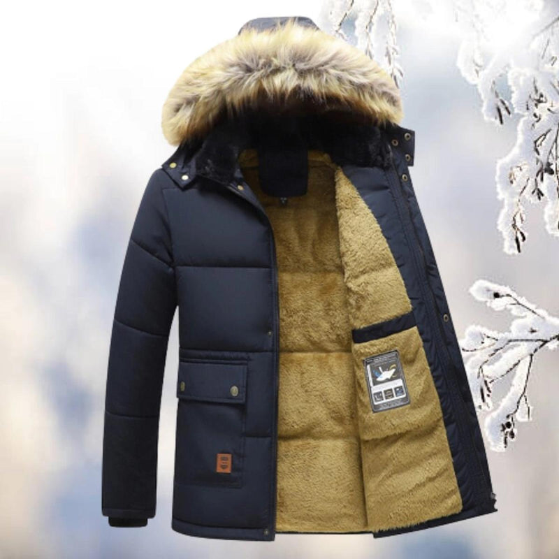 Fleece Lined Quilted Winter Parka Coat